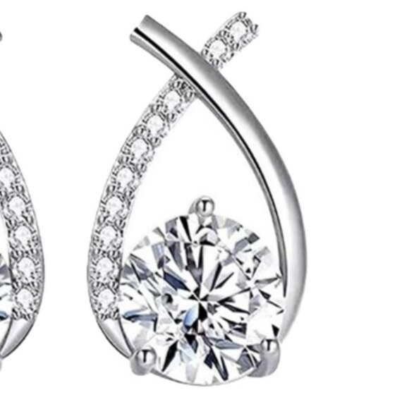 Lymphatic Germanium Magnetology Drainage Silver Electro-Plated Hoop Earrings - Picture 2 of 3